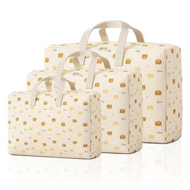 Extra Large Moving Bags, Heavy Duty Totes with Zippers & Handles, Waterproof Storage Bag Organizer for Moving 3 Pack