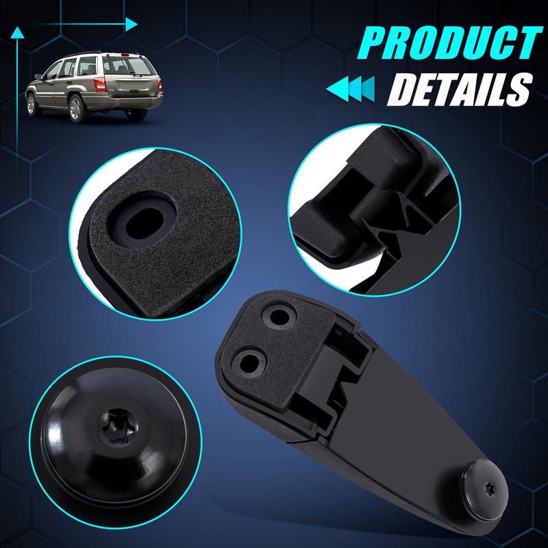 Rear Window Hinge Set Liftgate Glass Hinge Replacement for Jeep