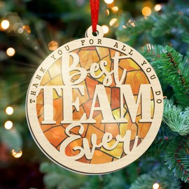 GEEMBI Best Team Ever Gifts for Coworkers - Suncatcher Christmas Ornaments 2025 Tree Decorations - Employee Appreciation Gifts for Coworkers Women Boss, Thank You Gift Ideas for Christmas Decorations