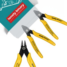 Lonely Binary Pack of 3 Wire Cutter Precision 170 Pliers for for Arduino, Raspberry Pi, and ESP32 IoT Projects and DIY Soldering, Electronics, and DIY Projects