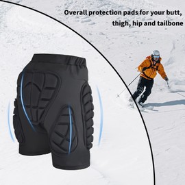 Tentock Protective Padded Shorts Impact Resistant Sportwear Outdoor Sport Protective Gear 3D Protection for Hip Butt Tailbone for Snow Skating,Cycling, Skiing (XXL)