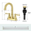 CREA Brushed Gold Bathroom Faucet 3 Holes,4 Inch Centerset Bathroom