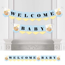 Big Dot of Happiness Noah's Ark - Baby Shower Bunting Banner - Animal Party Decorations - Welcome Baby