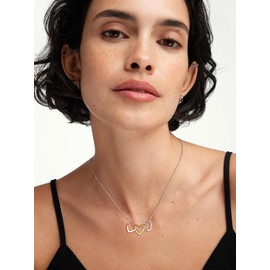 Suplight Heart Pendant Neckalces for Women, Triple Floating Heart Necklaces Silver Gold Rose Gold Plated Necklace with 16+5 inches Chain Necklace Jewelry for Women