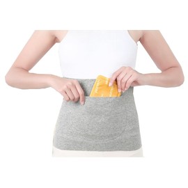 World Bridge Women's Stomach Wrap with Cairo Pocket, Stomach Warmer, gray