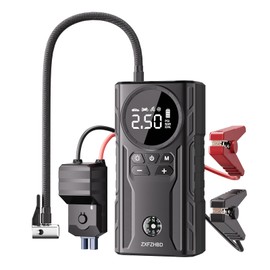 Portable Jump Starter Car Battery Booster with Air Compressor 12V Auto Power Charger 3500 Peak Amps Heavy Duty Tire Inflator Includes Cables and Pack Box for Emergency Vehicle Start Tire Boost