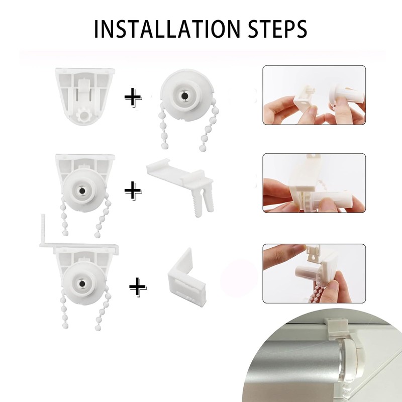 2 Kit Roller Blind Holder Window 17 mm Fittings Replacement