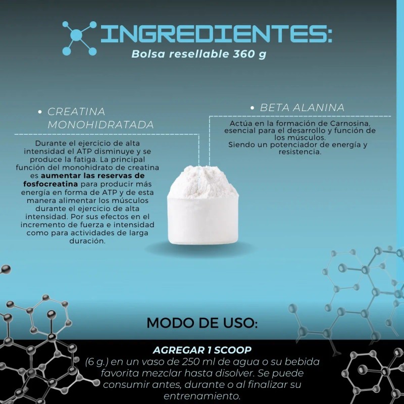 Creatina Monohidratada Pura Biosuple Resistencia Fuerza 360g
