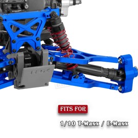 RCMYou RC Upgrades Part for 1/10 T-Maxx/E-Maxx,Aluminum Suspension Arms & Steering Block Knuckle Arm w/Rubber Shielded Bearing & Shock Tower & Steering Bellcranks Servo Saver,Navy Blue