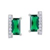 Silvershake 6X3mm Created Baguette Shape Nano Green Emerald White Gold