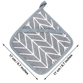 Patelai Pot Holders with Pocket for Kitchen Heat Resistant Potholders Large Cotton Square Oven Mitts Set,4 Pieces