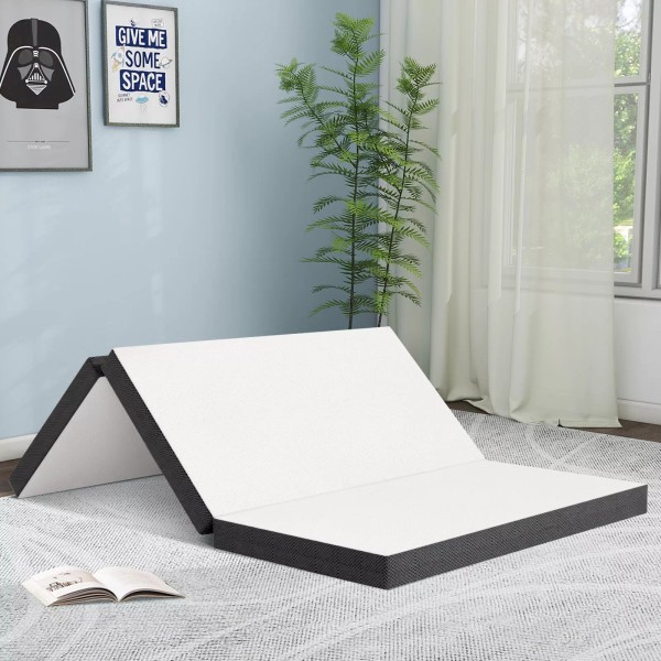 Dkeli Full size Folding Mattress, 4-inch Portable Trifold Memory Foam