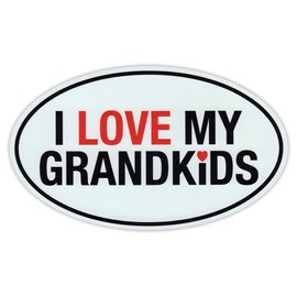 Oval Magnet - I Love My Grandkids - Grandchildren, Grand Kids - 6" x 3.5"