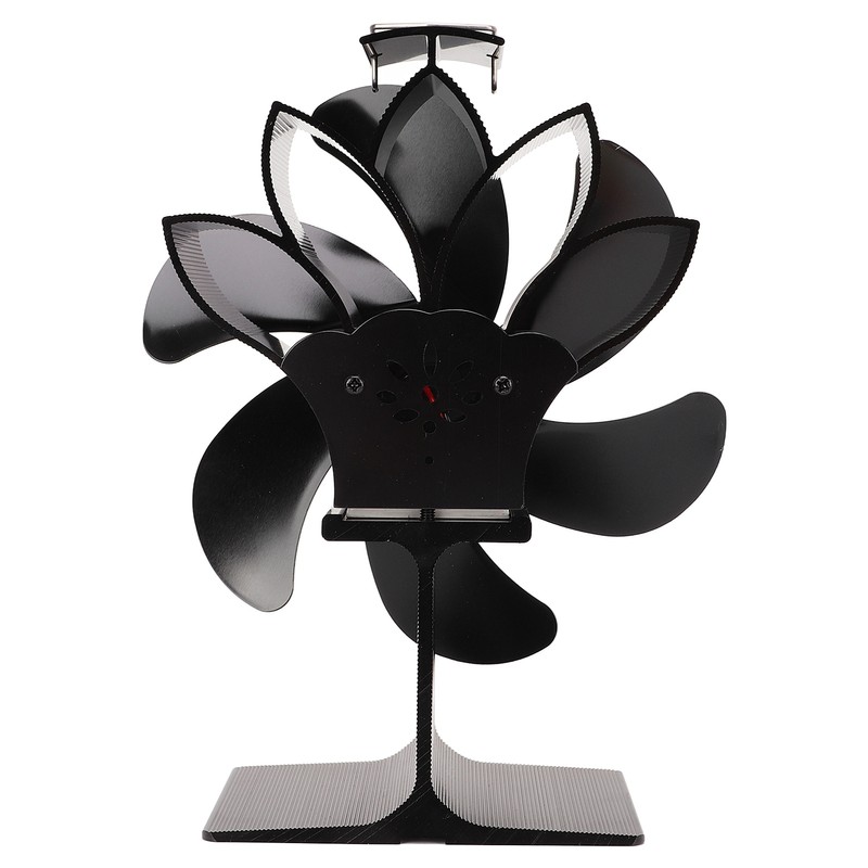6 Blade Stove Eco Fan Black High Temperature Resistant Self