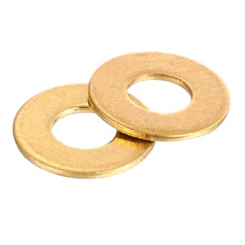 sourcing map 100Pcs M2.5 Flat Washer, Brass 2.7mm ID x 6mm OD x 0.5mm Thick for Bolt Screw, Factories Repair, Kitchens, Shops, and Outdoor Construction