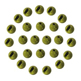 EUPHENG 25pcs Mottled Tactical Slotted Tungsten Beads for Jig Hooks Fly Tying Assortment Nymph Head Fly Tying Materials 6 Colors / 5 Sizes