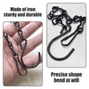 Pack of 5 Black Steel Chains with 5 Screw Hooks,