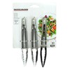 Fackelmann Stainless Steel Kitchen Tongs, Set of 3 with Locking
