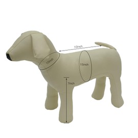 Lovelonglong PU Leather Mannequin Standing Model for Dog Clothing Display - Pet Shop Beige M (Small)