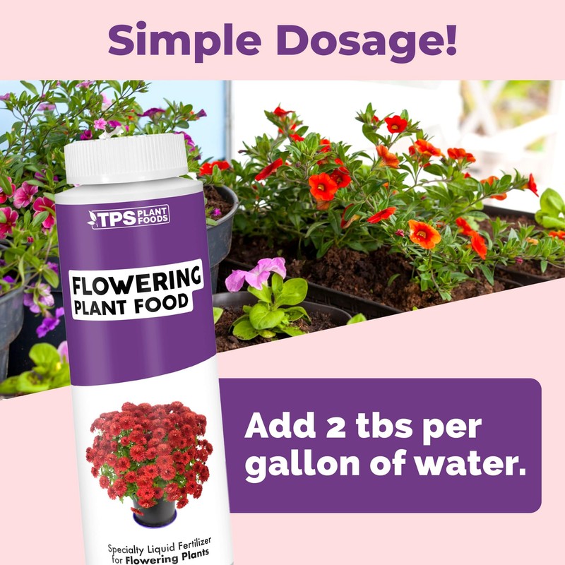 Flowering Plant Food, Complete Liquid Fertilizer for Flowering Plants, 8