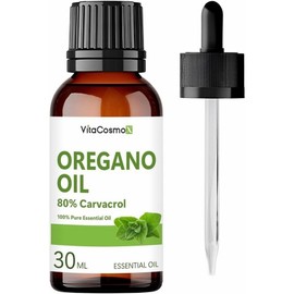 VitaCosmoX Natural Oregano Oil 30ml 100% Concentrated Carvacrol Contains 80% Carvacrol, 1 Piece / VitaCosmoX 천연 오레가노 오일 30ml 100% 원액 카바크롤 Carvacrol 80% 함유, 1개