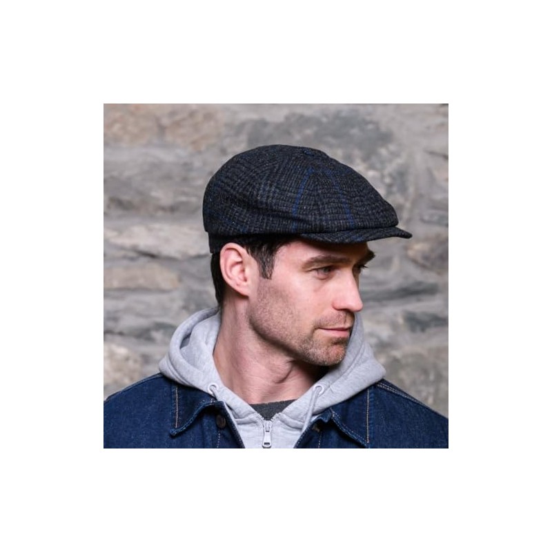 Gorra de conducción de lana irlandesa, 8 paneles, 100% lana,