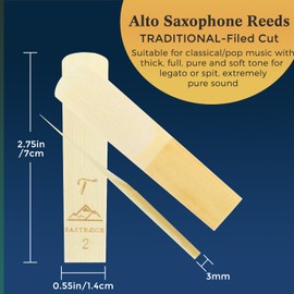 EASTROCK Traditional Alto Saxophone Reeds 2.0 Professional Alto Sax Reeds for Saxophone Beginner and Saxophonist Strength 2.0-10 Pack