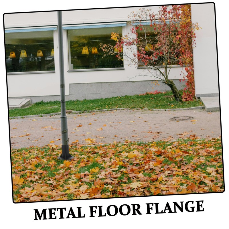 Operitacx Heavy-duty Black Fence Flange Metal Post 52mm Base Inner