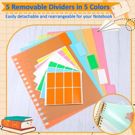 ihaspoko A5 Spiral Notebook with Coloured Dividers PVC Cover Ideal for School, Office and Everyday Use, 21.5 x 15.8 cm (Black)