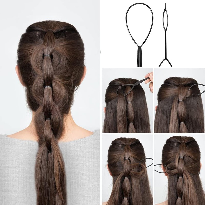 6 Pieces Plastic Magic Hair Braid Tail Styling Kit Ponytail