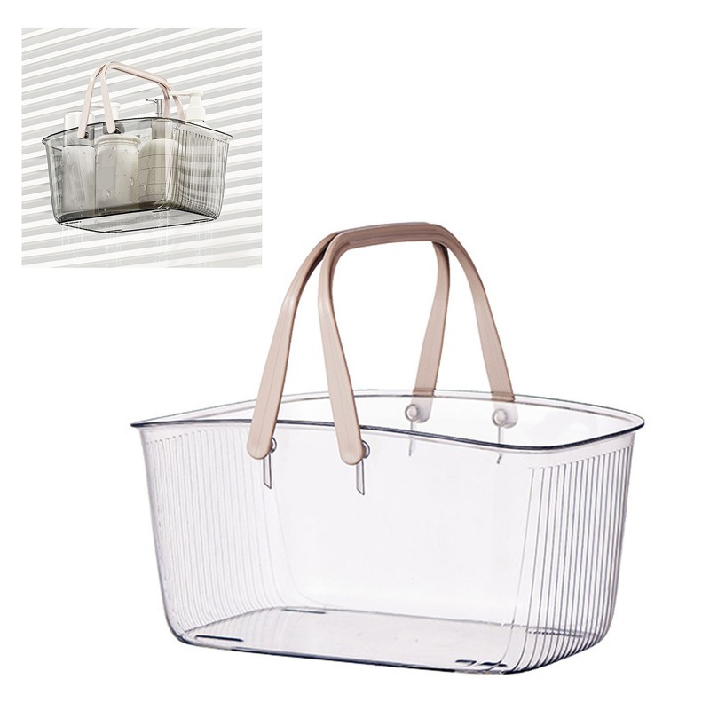 Clear Shower Storage Basket with Handle Drainage Holes Lightweight Shower