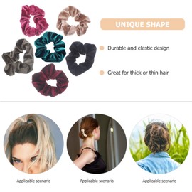 FRCOLOR 6PCs Velvet Hair Tie Scrunchies for Women Girls Soft Elastic Hair Bands for Ponytail Bun Holders