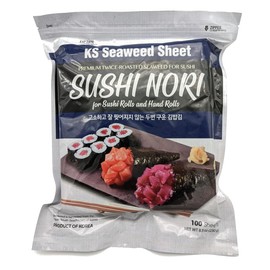 Twice Roasted Seaweed Sheets 7.50 in x 8.25 in (100 Sheets)