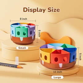 GAMENOTE Rotating Art Supplies Organizer - Lazy Susan Office School Supply for Kids Desk Organization and Storage Homeschool Craft Caddy Classroom Organization (Large)