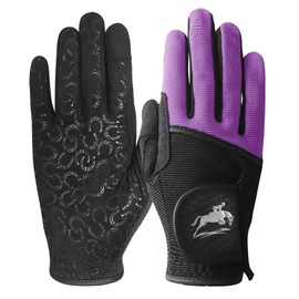 Women's Riding Gloves, Four Seasons Two-Handed Riding Gloves, Women's Young Girl Mitt, Suitable for Bicycle Cycling Gardening S, M, L (Purple, 19)