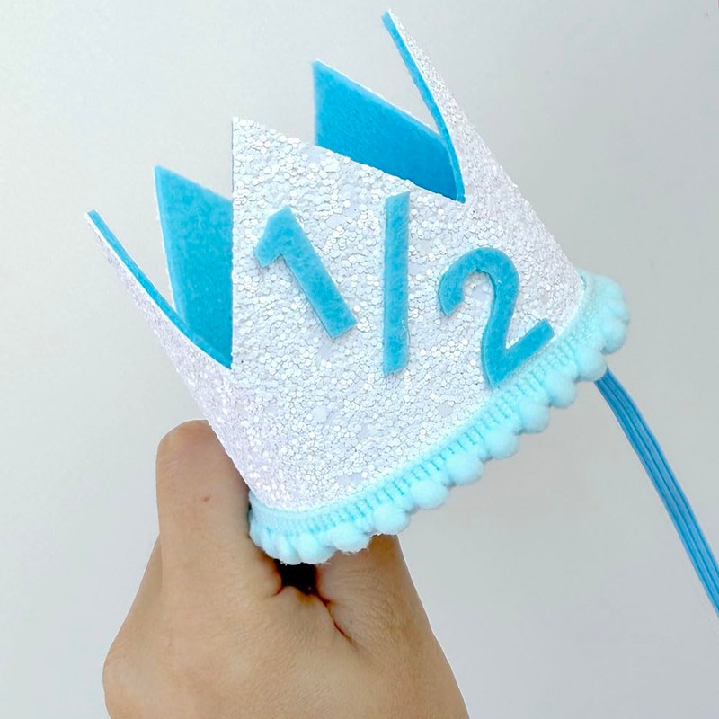 APAEAT Half Birthday Hat Blue Crown Hat Party Hat Crown