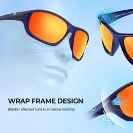 KastKing Dugan Polarized Sport Sunglasses for Men and Women, Ideal for Driving Fishing Cycling Running, UV Protection