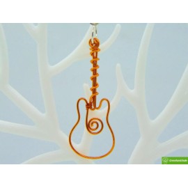GREENHANDSHAKE Guitar, Copper Wire Keychain, KeyChains Women Men KeyRing Gift Ideas