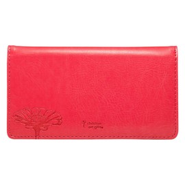 Christian Art Gifts Pink Faux Leather Checkbook Cover for Women with Inspirational Scripture - All Things Are Possible - Checkbook Cover for Duplicate Checks ID Credit Cards & Pen Loop - Matthew 19:26