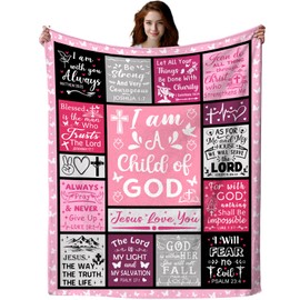 SUNTIKLE Christian Gifts for Women Blanket Throw Inspirational Religious Blankets Flannel Plush Warm Bedding Bible Verse Scripture Prayer Gifts for Women Adults 60"X50"