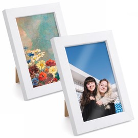 Bruislard 3 1/2 X 5 Picture Frame, 3.5 X 5 Photo Frame, 2 Pack White 5x3.5 Picture Frames for Tabletop and Wall