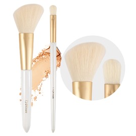 DUcare Powder Brush, Eyeshadow Brush, Set of 2, Shading, Cheek Brush, Face Brush, Angled Cut, Fluffy, Makeup Brush, Portable Brush