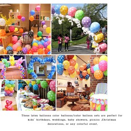 Polka Dot Balloons Hillylolly Pack of 100 Polka Dot Latex Balloons, Various Colours Latex Balloons, Party Balloons for Birthday, Wedding, Baby Shower, Party Decorations