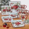Red Truck Christmas Ceramic Rectangular Platter – A cheerful holiday