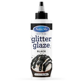 Satin Ice Black Glitter Glaze - 10oz - Bottle