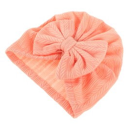 Ipetboom Turban Hat with Bow Soft Head Wrap Watermelon Red for Stylish Adorable Solid Color Design with Wheat Ear Pattern