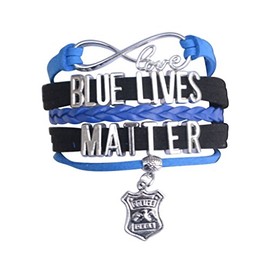 Infinity Collection Police Jewelry, Police Bracelet, Blue Lives Matter Bracelet, Proud Police Wife Charm Bracelet
