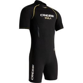 Cressi Baula 2.5 mm Man Short Sleeves Short Wetsuits, Black/Yellow, L