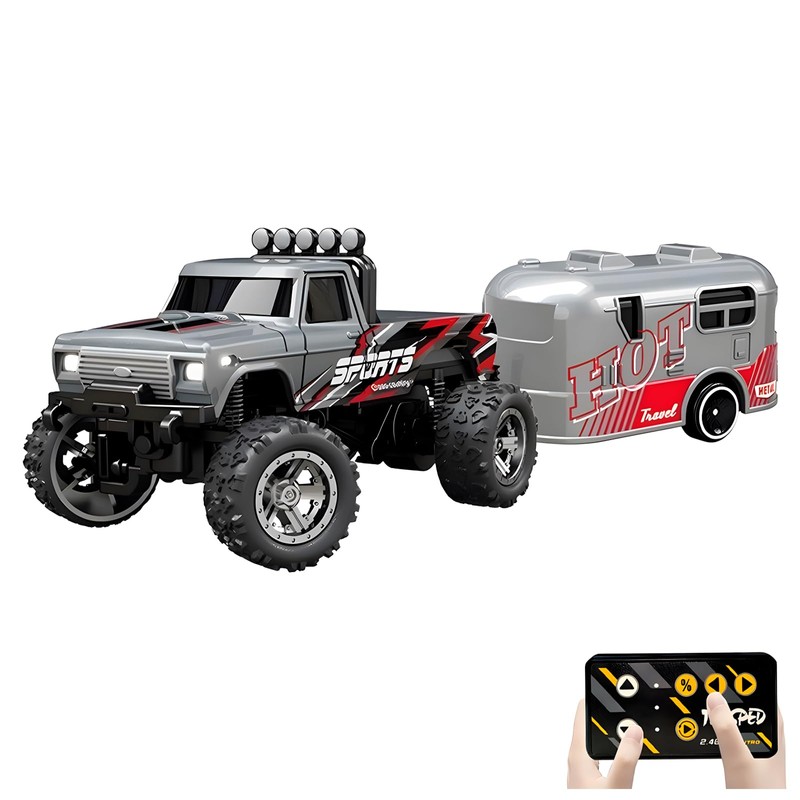 Flashstar Mini Rc Truck, 1:64 Scale Monster Truck Remote Control