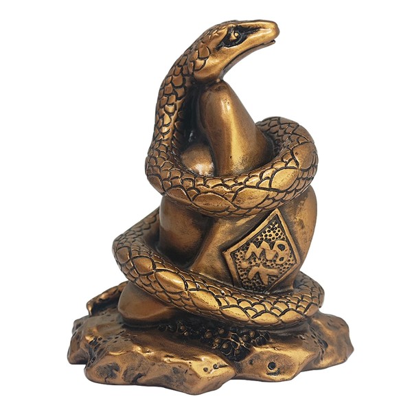 Fengshui Chinese 2025 Zodiac Statues Resin Snake and Yuanbao Figurine